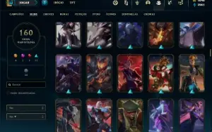 Conta Unranked com TODOS os champs e 160 Skins ( MAIN ADC )