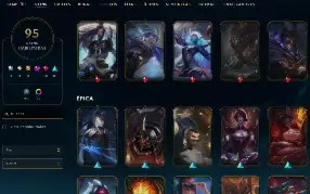 Conta Lol Level 373 -  141 Campeões - 95 Skins