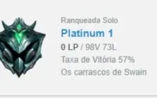 Conta League of Legends Platina 2