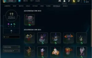 CONTA LOL COM 12 SKINS E NICK RARO