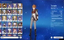 Conta de Genshin Impact 11 personagens 5* 7 armas 5*
