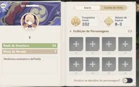 Conta Ar 54 Com 9 Personagens 5 Estrelas - Genshin Impact