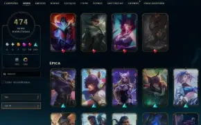 Conta league of legends 474 skins e 1700 reais gastos