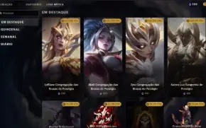 Conta league of legends 474 skins e 1700 reais gastos