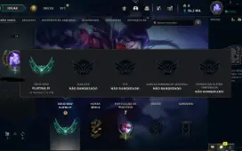 Conta de LoL platina IV, Mmr e conta de alto nivel.
