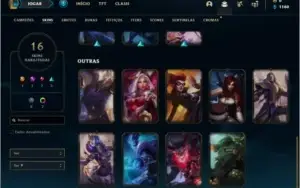 Conta unranked ( ex platina ) com 16 skins e 38 champs