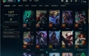 Conta unranked ( ex platina ) com 16 skins e 38 champs