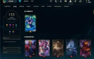 Ferro 3 com 140 Champs e 133 Skins ( Mais de 30 Jogos )