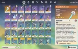 Venti, Zhongli, Keqing + espada celestial... AR: 41