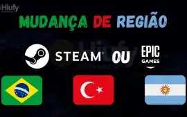 Mudança de região Steam ou Epic Games