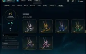 Conta League of Legends 267 skins