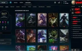 Conta League of Legends 267 skins