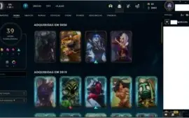 Conta League of Leagens Ouro 2 - 39 Skins