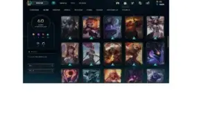 Conta League Of Legends, MMR alto, plat 3, 60 skins