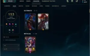 CONTA LOL OURO VARIAS SKINS