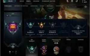 CONTA LOL OURO VARIAS SKINS