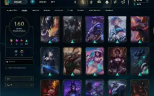 Bronze 4 com 150 Champs e 160 Skins + 1700 RP