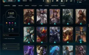 Bronze 4 com 150 Champs e 160 Skins + 1700 RP