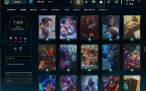 Bronze 4 com 150 Champs e 160 Skins + 1700 RP