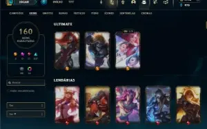Bronze 4 com 150 Champs e 160 Skins + 1700 RP