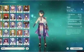 Conta genshin impact AR 56 + 8P 5* + 3 armas 5*