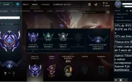 CONTA COM TODOS OS CAMPEÕES - DIAMANTE - MMR BOM - 97 SKINS