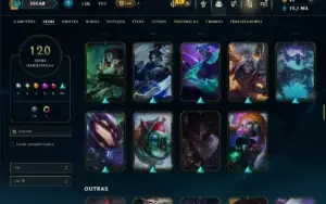 Bronze 2 com TODOS os Champs e 120 Skins ( MID / JG )