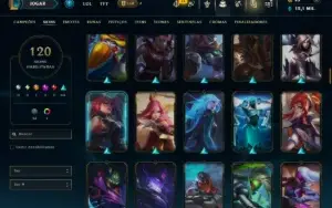 Bronze 2 com TODOS os Champs e 120 Skins ( MID / JG )