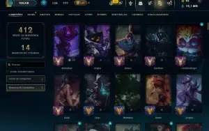 Bronze 2 com TODOS os Champs e 120 Skins ( MID / JG )
