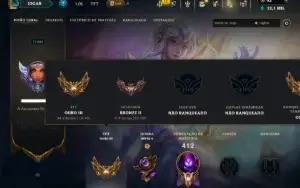 Bronze 2 com TODOS os Champs e 120 Skins ( MID / JG )