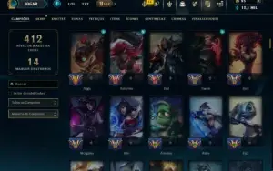 Bronze 2 com TODOS os Champs e 120 Skins ( MID / JG )