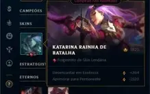CONTA SMURF UNRANKED COM KATARINA RAINHA DE BATALHA