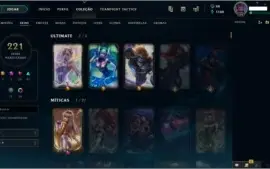 Conta League of Legends - Unranked - 221 Skins