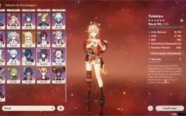Conta Ar 55 Yelan+Aqua Simulacra, Yoimiya+Amos, Ayato, Ayaka