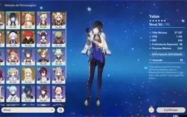 Conta Ar 55 Yelan+Aqua Simulacra, Yoimiya+Amos, Ayato, Ayaka