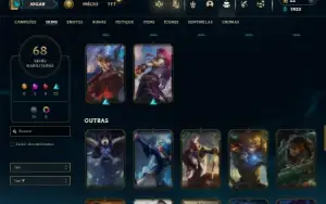 Unranked com 140 Champs e 68 Skins ( JG / MID / TOP )