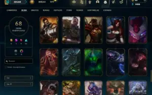 Unranked com 140 Champs e 68 Skins ( JG / MID / TOP )