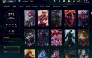 Esmeralda 3 com 125 Champs e 272 Skins + 700k de Vayne