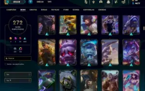 Esmeralda 3 com 125 Champs e 272 Skins + 700k de Vayne