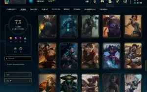 Ouro 4 com 125 Champs e 73 Skins + 5 Vitoriosas