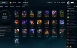 Ouro 1 - 43 campeões 5 Skins Legado