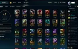 Ouro 1 - 43 campeões 5 Skins Legado