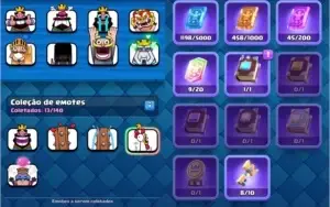 Conta Clash Royale - NVL13 - 100kGold - 1k Gemas