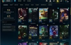 Conta ouro 3 com 18 skins e 57 champs