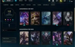 Conta ouro 3 com 18 skins e 57 champs