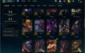Conta ouro 3 com 18 skins e 57 champs