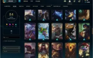 Conta prata 2 com 84 skins e 118 champs