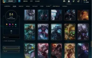 Conta prata 2 com 84 skins e 118 champs