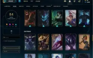 Conta prata 2 com 84 skins e 118 champs