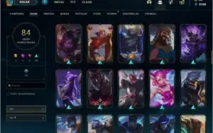 Conta prata 2 com 84 skins e 118 champs